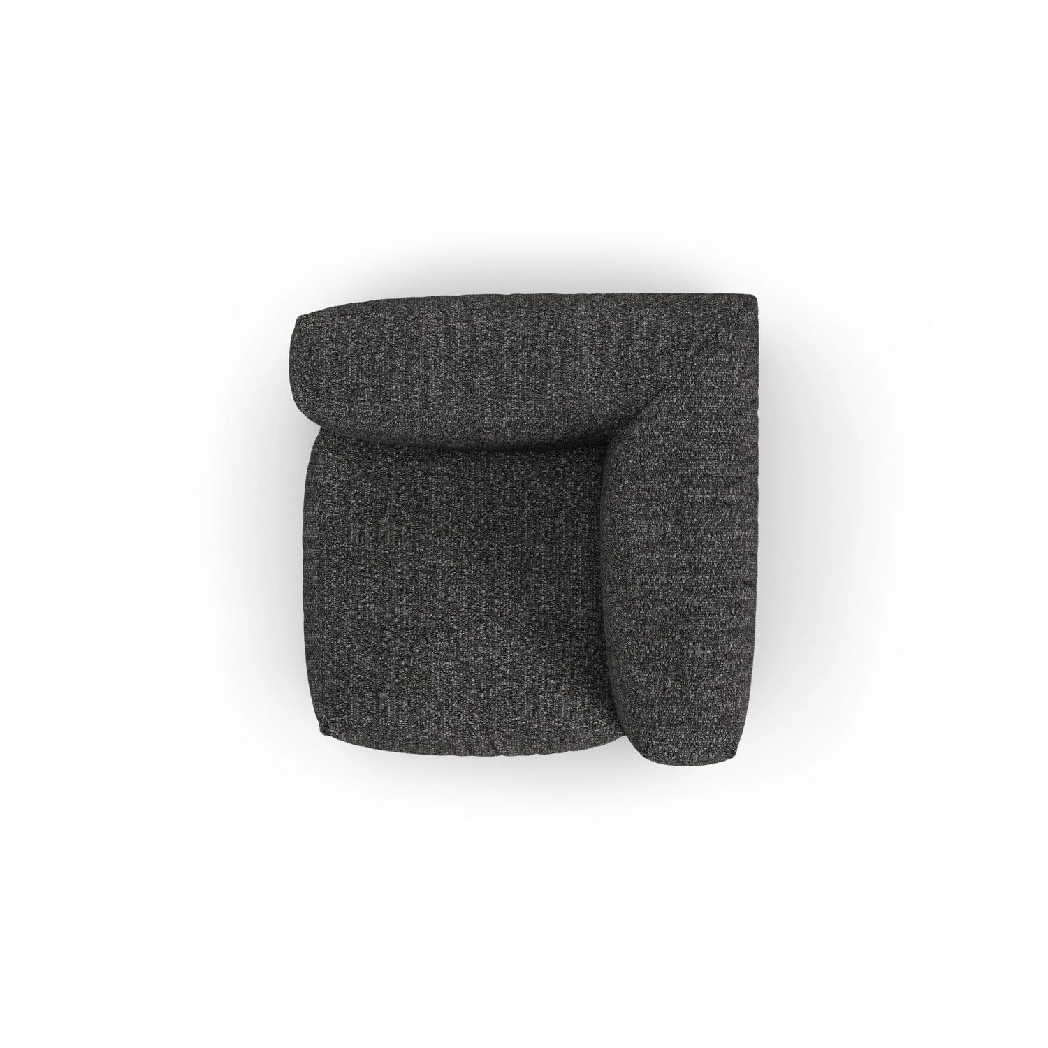 Martina Modulares Sofa Sitzelement, Symmetrisch, Sitztiefe 90 cm, aus Boucle in Anthrazit (Monet Anthracite), 120x120 cm von Micadoni – Bild 5