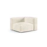 Martina Modulares Sofa Sitzelement, Symmetrisch, Sitztiefe 90 cm, aus Boucle in Elfenbein (Monet Nata), 120x120 cm von Micadoni – Bild 3