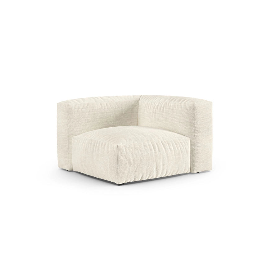 Martina Modulares Sofa Sitzelement, Symmetrisch, Sitztiefe 90 cm, aus Boucle in Elfenbein (Monet Nata), 120x120 cm von Micadoni – Bild 3