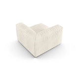 Martina Modulares Sofa Sitzelement, Symmetrisch, Sitztiefe 90 cm, aus Boucle in Elfenbein (Monet Nata), 120x120 cm von Micadoni – Bild 4