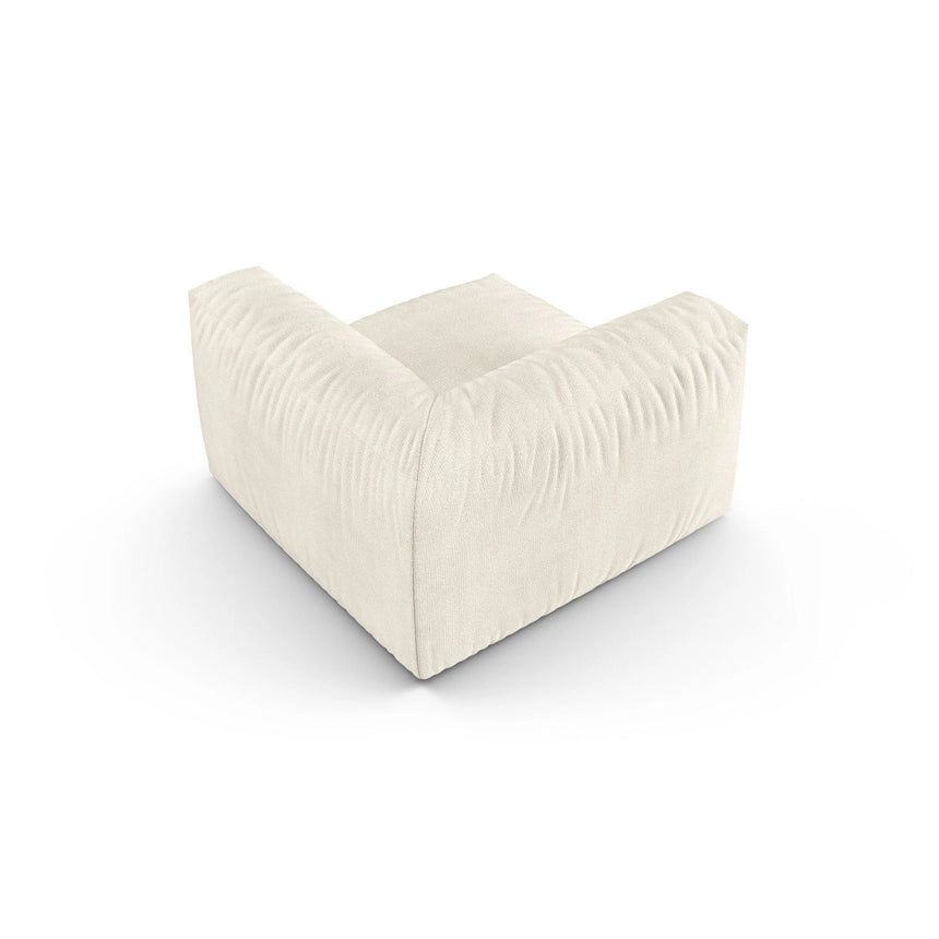 Martina Modulares Sofa Sitzelement, Symmetrisch, Sitztiefe 90 cm, aus Boucle in Elfenbein (Monet Nata), 120x120 cm von Micadoni – Bild 4