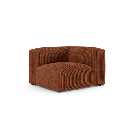 Martina Modulares Sofa Sitzelement, Symmetrisch, Sitztiefe 90 cm, aus Cord in Brick (Tilia 52), 120x120 cm von Micadoni – Bild 3