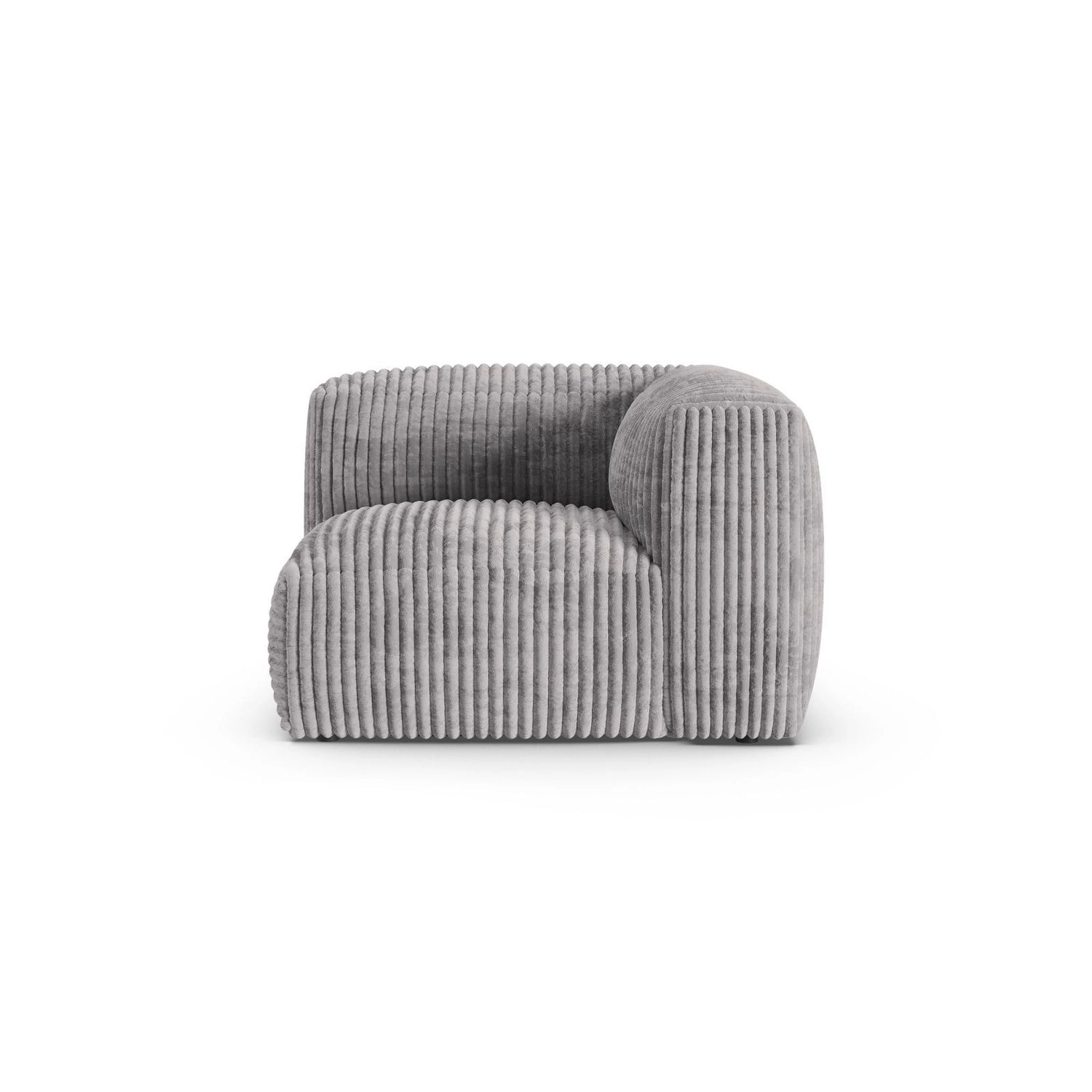 Martina Modulares Sofa Sitzelement, Symmetrisch, Sitztiefe 90 cm, aus Cord in Hellgrau (Tilia 86), 120x120 cm von Micadoni – Bild 1