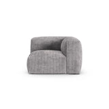 Martina Modulares Sofa Sitzelement, Symmetrisch, Sitztiefe 90 cm, aus Cord in Hellgrau (Tilia 86), 120x120 cm von Micadoni – Bild 1
