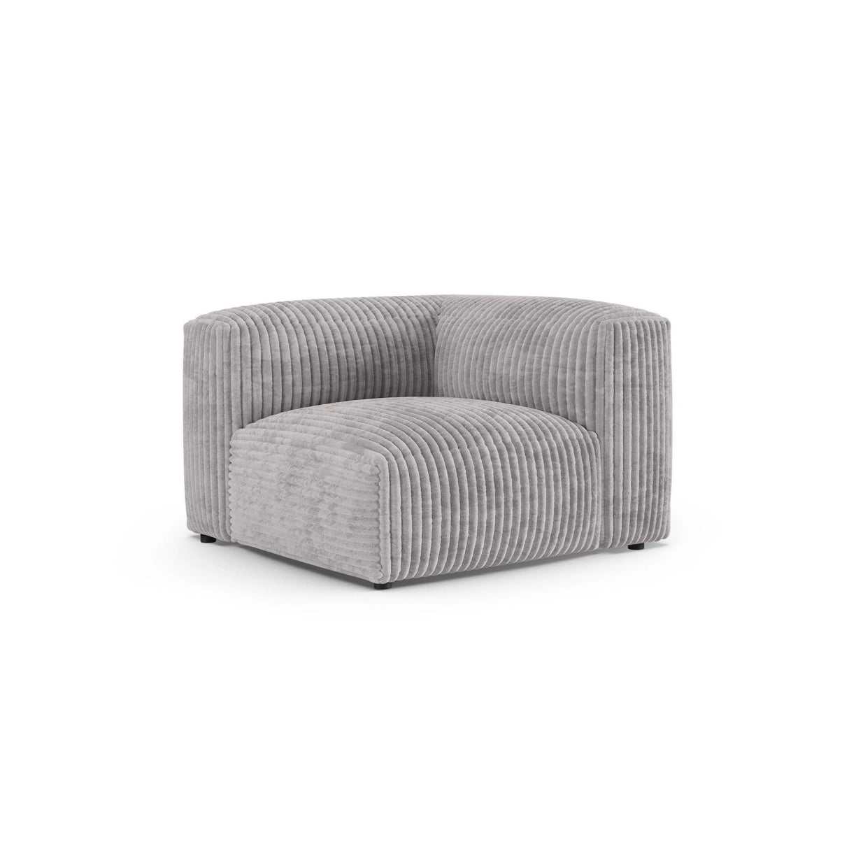 Martina Modulares Sofa Sitzelement, Symmetrisch, Sitztiefe 90 cm, aus Cord in Hellgrau (Tilia 86), 120x120 cm von Micadoni – Bild 3