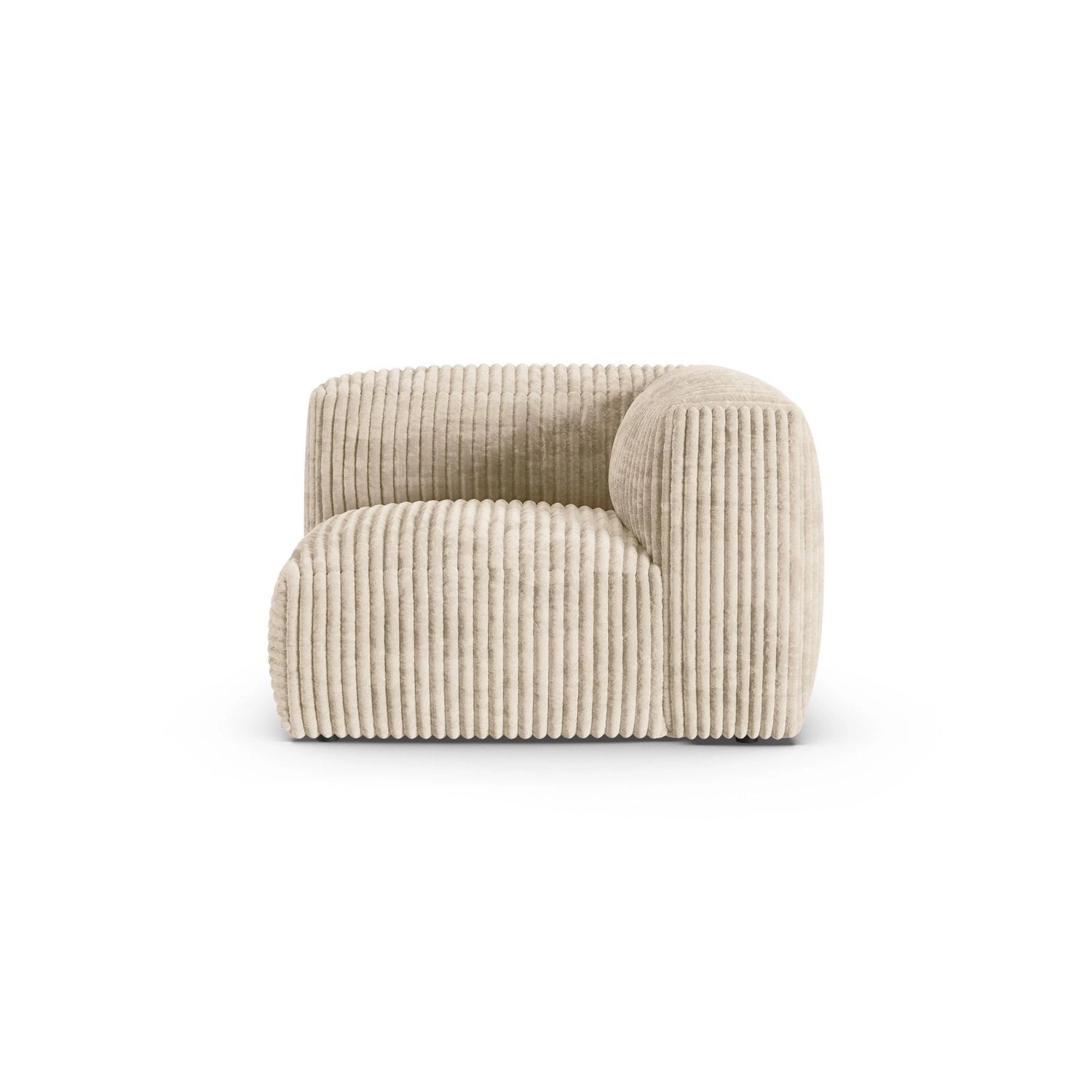 Martina Modulares Sofa Sitzelement, Symmetrisch, Sitztiefe 90 cm, aus Cord in Leichtes Beige (Tilia 03), 120x120 cm von Micadoni – Bild 1