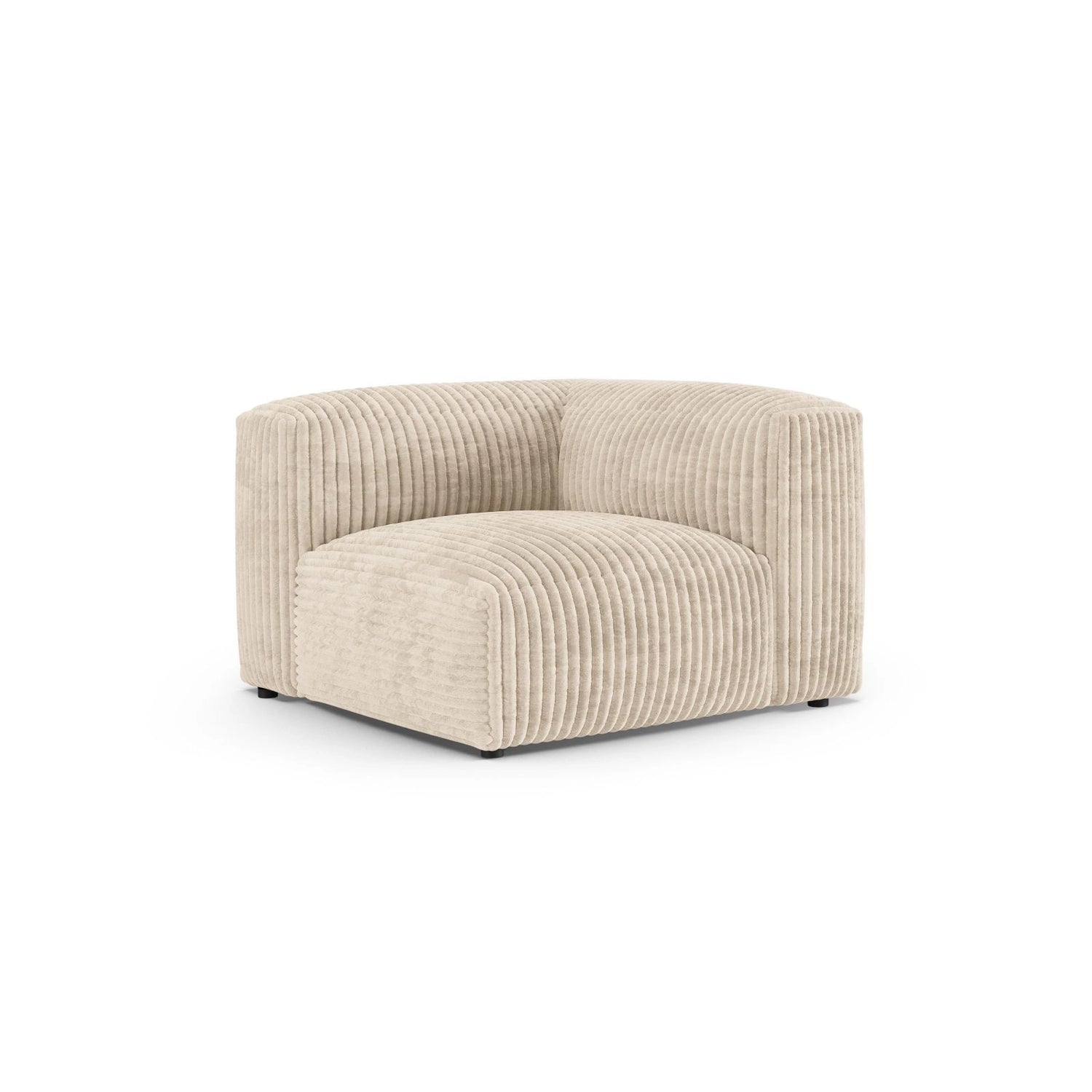 Martina Modulares Sofa Sitzelement, Symmetrisch, Sitztiefe 90 cm, aus Cord in Leichtes Beige (Tilia 03), 120x120 cm von Micadoni – Bild 3