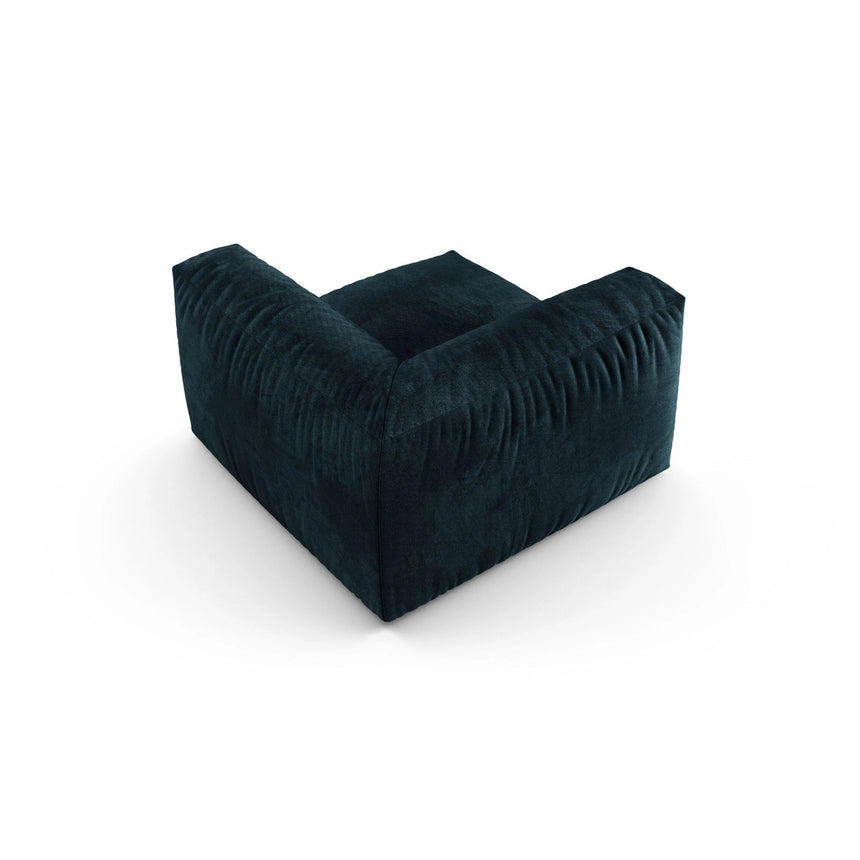 Martina Modulares Sofa Sitzelement, Symmetrisch, Sitztiefe 90 cm, aus Samt in Deep Petrol (Vogue 13), 120x120 cm von Micadoni – Bild 4