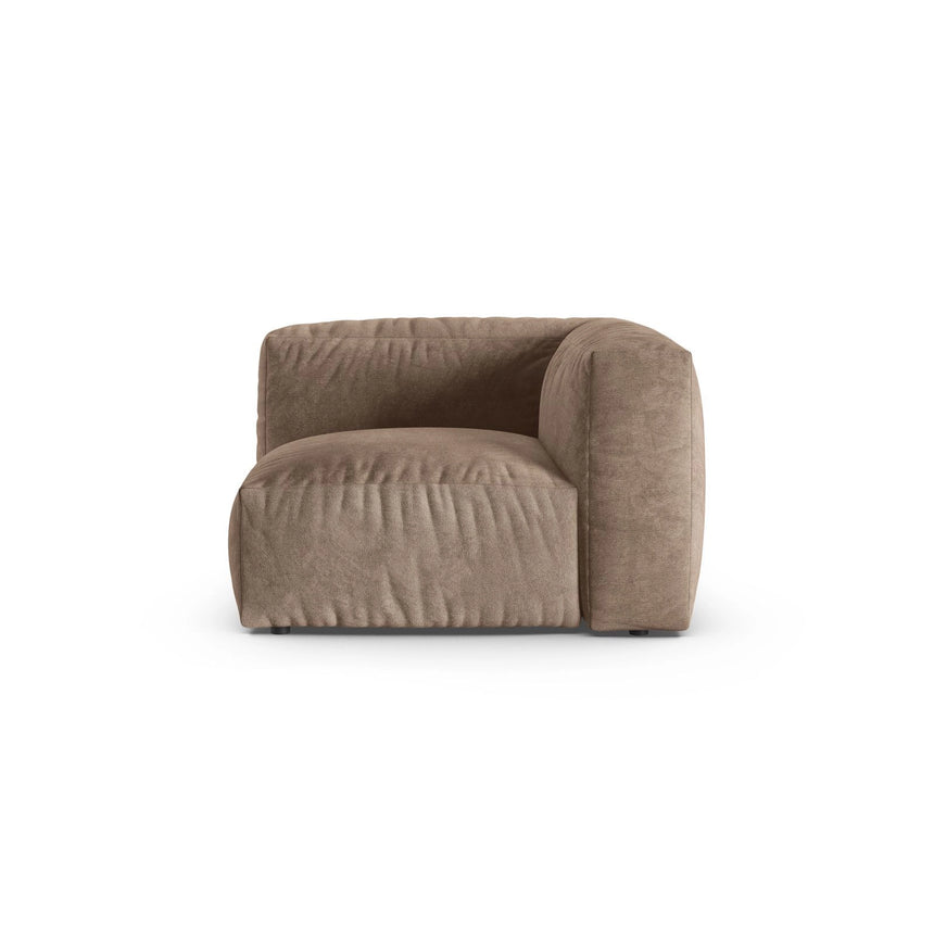 Martina Modulares Sofa Sitzelement, Symmetrisch, Sitztiefe 90 cm, aus Samt in Dunkelbeige (Vogue 3), 120x120 cm von Micadoni – Bild 1