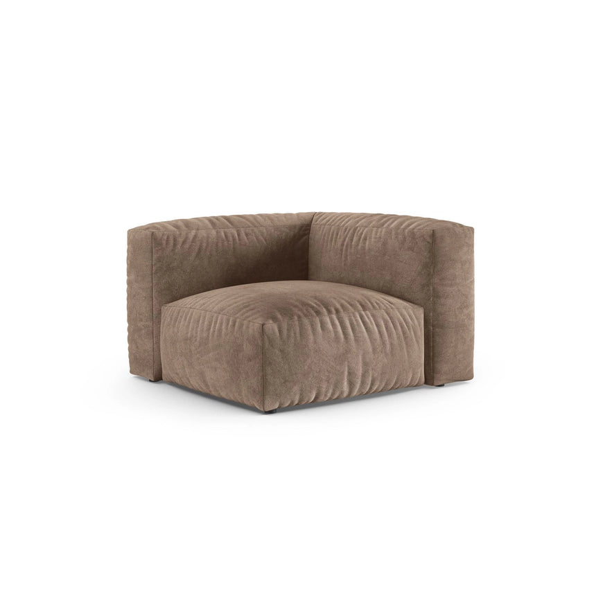 Martina Modulares Sofa Sitzelement, Symmetrisch, Sitztiefe 90 cm, aus Samt in Dunkelbeige (Vogue 3), 120x120 cm von Micadoni – Bild 3