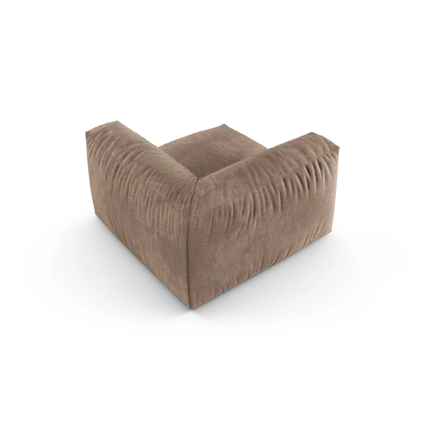 Martina Modulares Sofa Sitzelement, Symmetrisch, Sitztiefe 90 cm, aus Samt in Dunkelbeige (Vogue 3), 120x120 cm von Micadoni – Bild 4