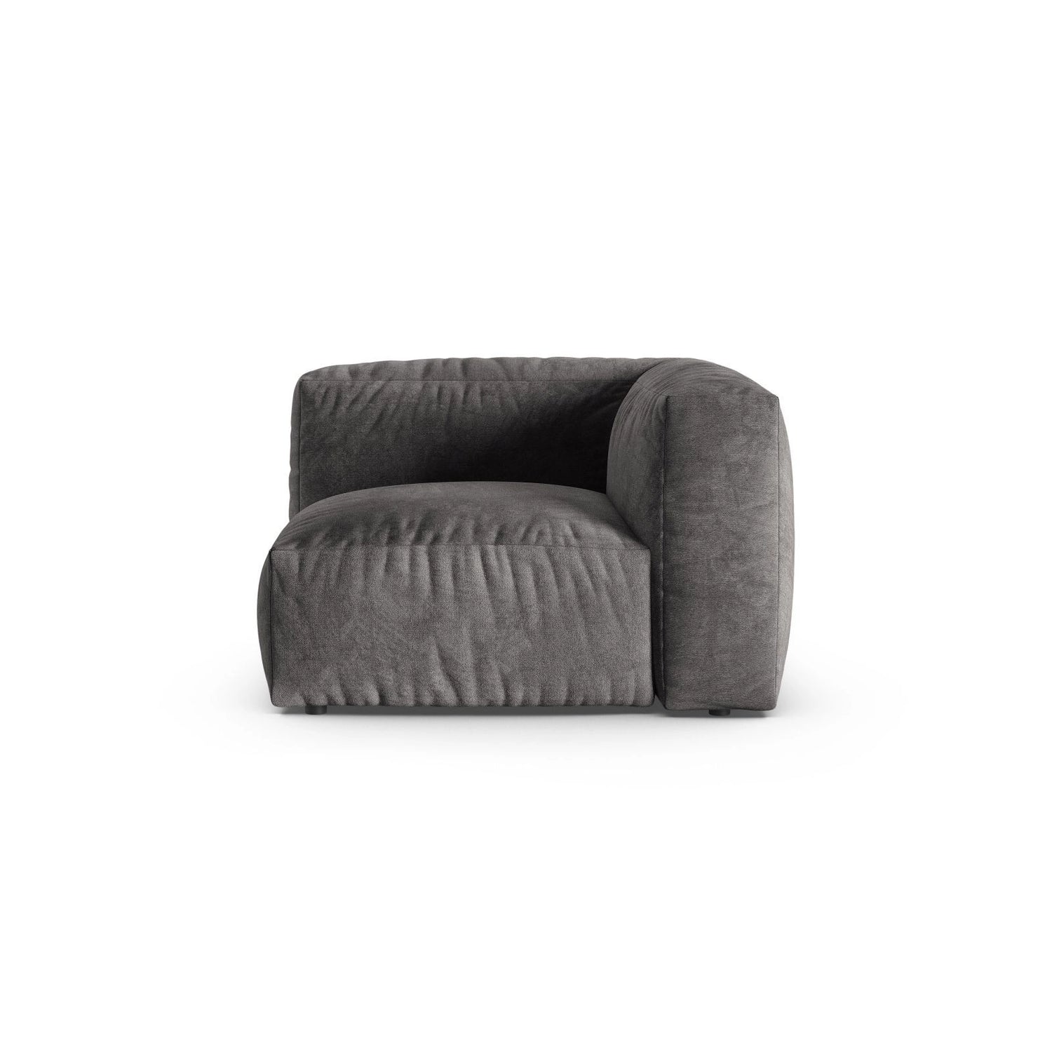 Martina Modulares Sofa Sitzelement, Symmetrisch, Sitztiefe 90 cm, aus Samt in Grau (Vogue 15), 120x120 cm von Micadoni – Bild 1