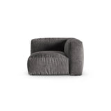Martina Modulares Sofa Sitzelement, Symmetrisch, Sitztiefe 90 cm, aus Samt in Grau (Vogue 15), 120x120 cm von Micadoni – Bild 1