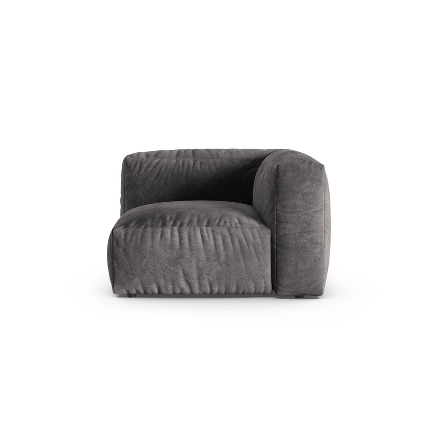 Martina Modulares Sofa Sitzelement, Symmetrisch, Sitztiefe 90 cm, aus Samt in Grau (Vogue 15), 120x120 cm von Micadoni – Bild 1