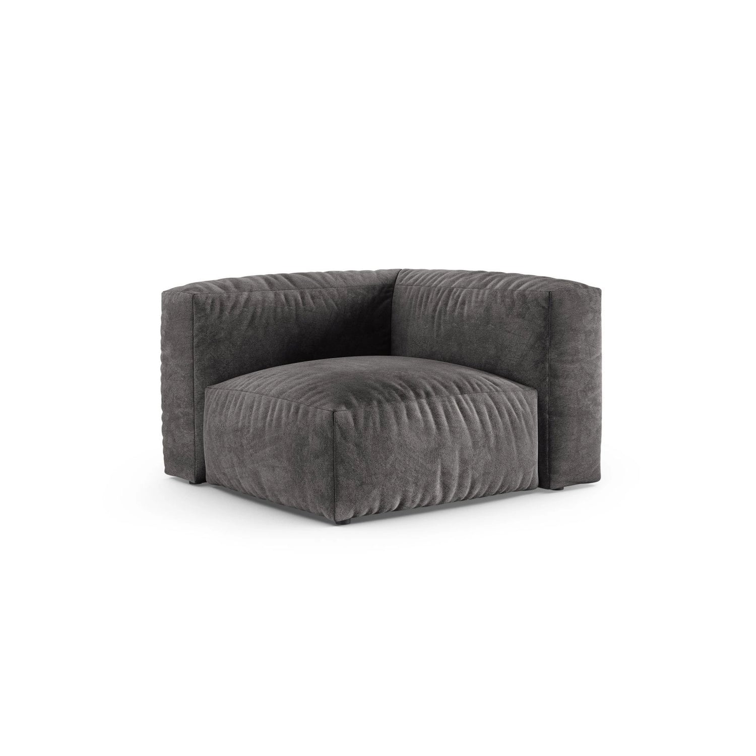 Martina Modulares Sofa Sitzelement, Symmetrisch, Sitztiefe 90 cm, aus Samt in Grau (Vogue 15), 120x120 cm von Micadoni – Bild 3