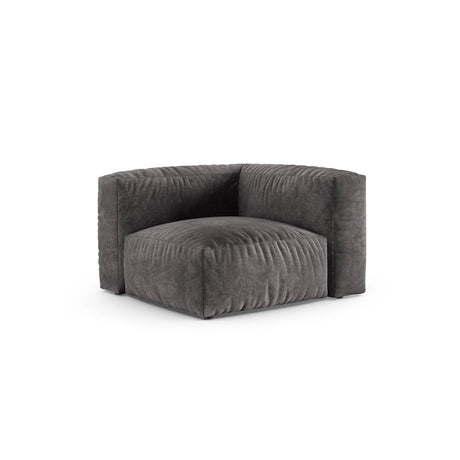 Martina Modulares Sofa Sitzelement, Symmetrisch, Sitztiefe 90 cm, aus Samt in Grau (Vogue 15), 120x120 cm von Micadoni – Bild 3