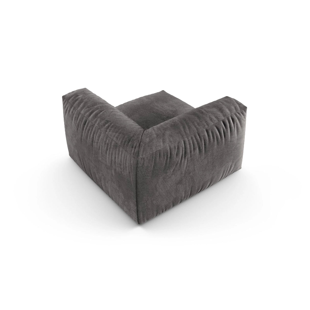 Martina Modulares Sofa Sitzelement, Symmetrisch, Sitztiefe 90 cm, aus Samt in Grau (Vogue 15), 120x120 cm von Micadoni – Bild 4