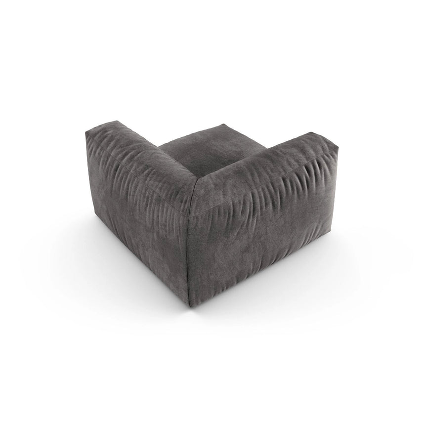 Martina Modulares Sofa Sitzelement, Symmetrisch, Sitztiefe 90 cm, aus Samt in Grau (Vogue 15), 120x120 cm von Micadoni – Bild 4