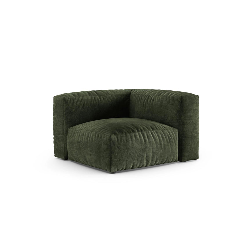 Martina Modulares Sofa Sitzelement, Symmetrisch, Sitztiefe 90 cm, aus Samt in Grün (Vogue 11), 120x120 cm von Micadoni – Bild 3