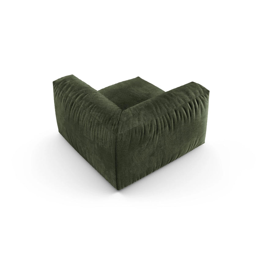 Martina Modulares Sofa Sitzelement, Symmetrisch, Sitztiefe 90 cm, aus Samt in Grün (Vogue 11), 120x120 cm von Micadoni – Bild 4