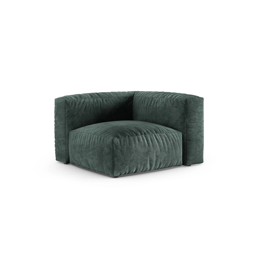 Martina Modulares Sofa Sitzelement, Symmetrisch, Sitztiefe 90 cm, aus Samt in Petrol (Vogue 12), 120x120 cm von Micadoni – Bild 3