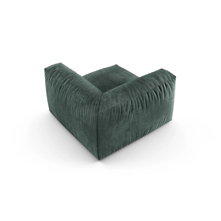 Martina Modulares Sofa Sitzelement, Symmetrisch, Sitztiefe 90 cm, aus Samt in Petrol (Vogue 12), 120x120 cm von Micadoni – Bild 4