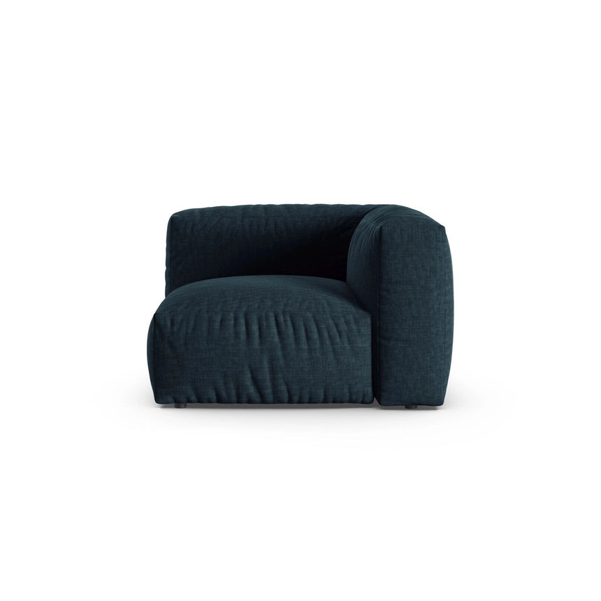 Martina Modulares Sofa Sitzelement, Symmetrisch, Sitztiefe 90 cm, aus Strukturierter Stoff in Blau Jeans (Boston Ocean), 120x120 cm von Micadoni – Bild 1