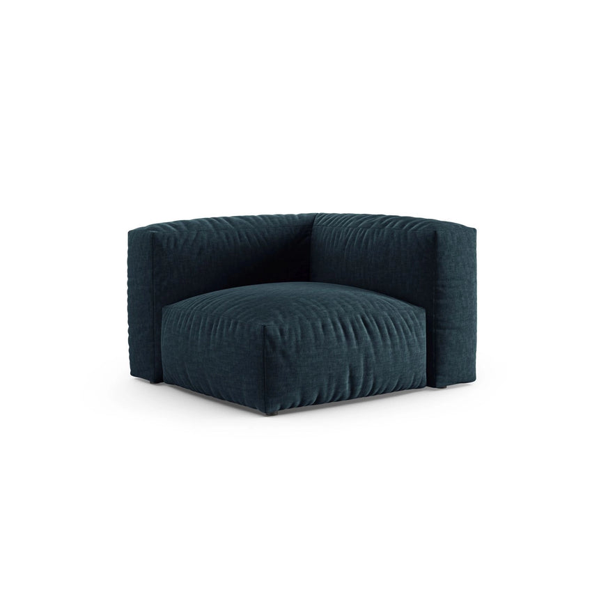 Martina Modulares Sofa Sitzelement, Symmetrisch, Sitztiefe 90 cm, aus Strukturierter Stoff in Blau Jeans (Boston Ocean), 120x120 cm von Micadoni – Bild 3