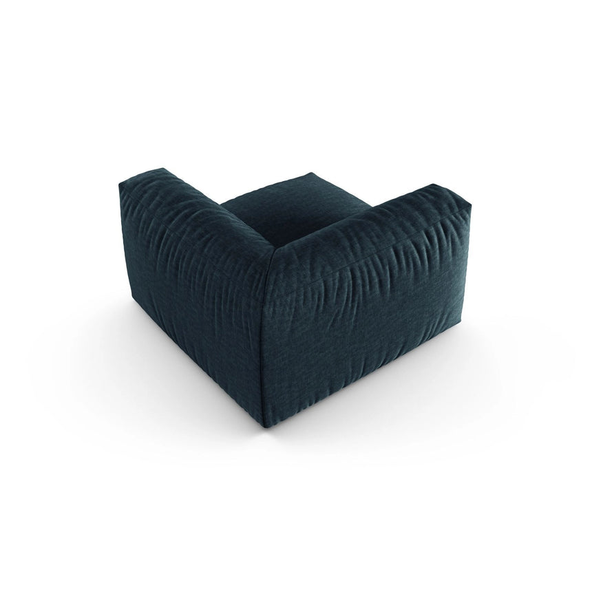 Martina Modulares Sofa Sitzelement, Symmetrisch, Sitztiefe 90 cm, aus Strukturierter Stoff in Blau Jeans (Boston Ocean), 120x120 cm von Micadoni – Bild 4