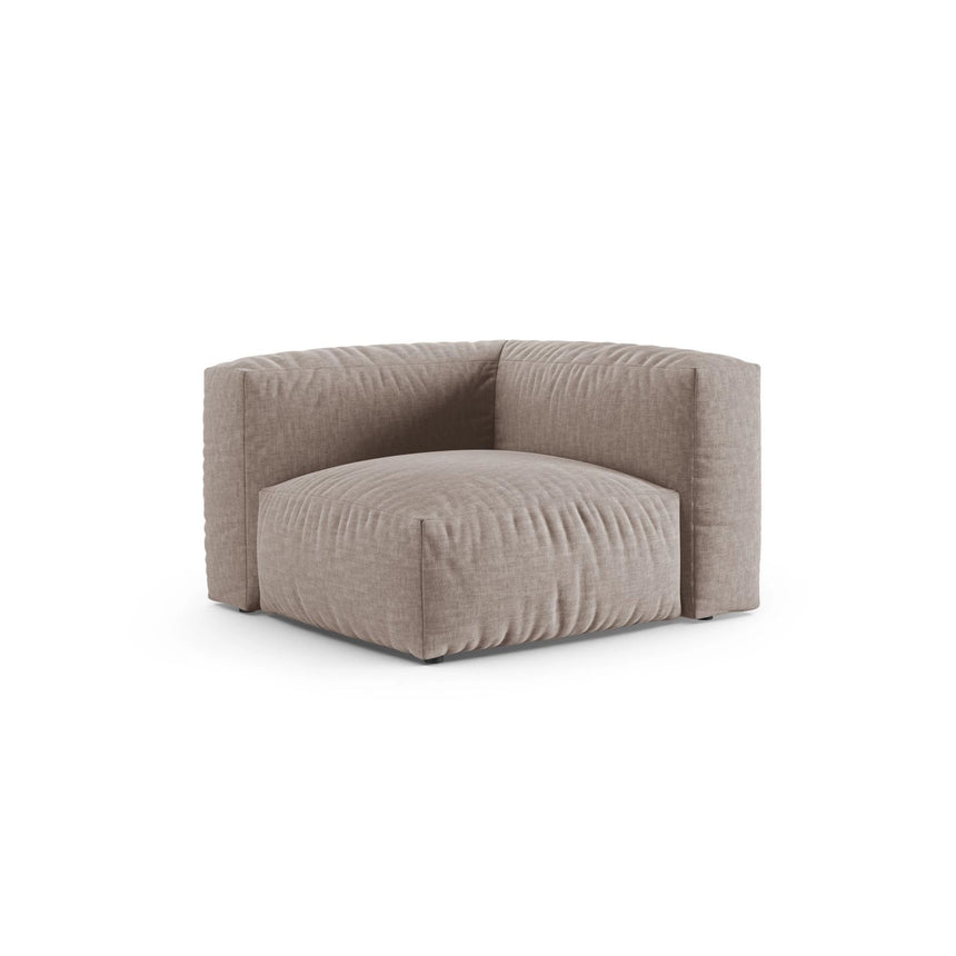 Martina Modulares Sofa Sitzelement, Symmetrisch, Sitztiefe 90 cm, aus Strukturierter Stoff in Dunkelbeige (Boston Trufa), 120x120 cm von Micadoni – Bild 3