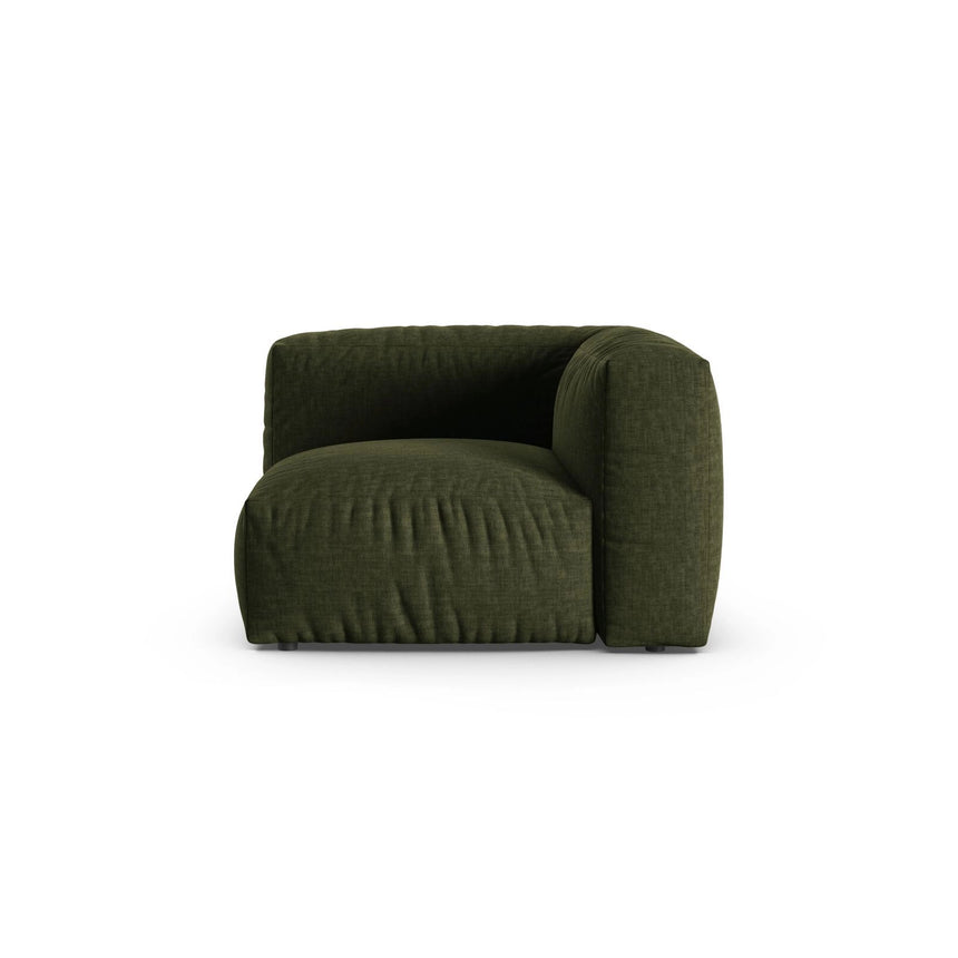 Martina Modulares Sofa Sitzelement, Symmetrisch, Sitztiefe 90 cm, aus Strukturierter Stoff in Grün (Boston Forest), 120x120 cm von Micadoni – Bild 1