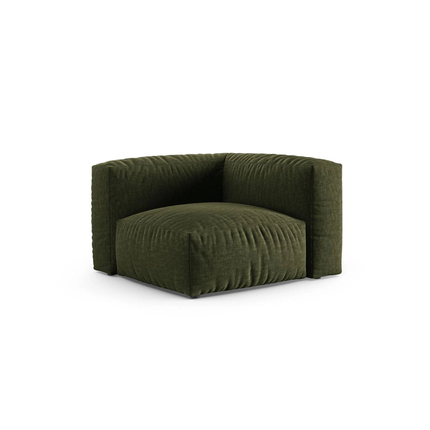 Martina Modulares Sofa Sitzelement, Symmetrisch, Sitztiefe 90 cm, aus Strukturierter Stoff in Grün (Boston Forest), 120x120 cm von Micadoni – Bild 3