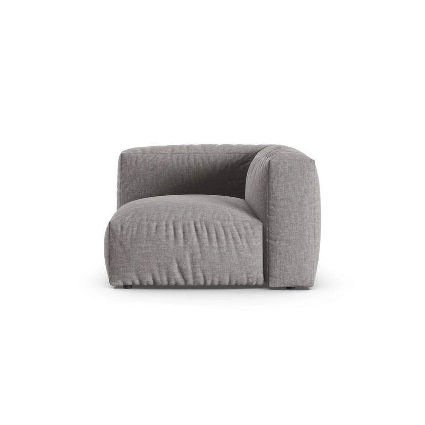 Martina Modulares Sofa Sitzelement, Symmetrisch, Sitztiefe 90 cm, aus Strukturierter Stoff in Hellgrau (Boston Light Grey), 120x120 cm von Micadoni – Bild 1