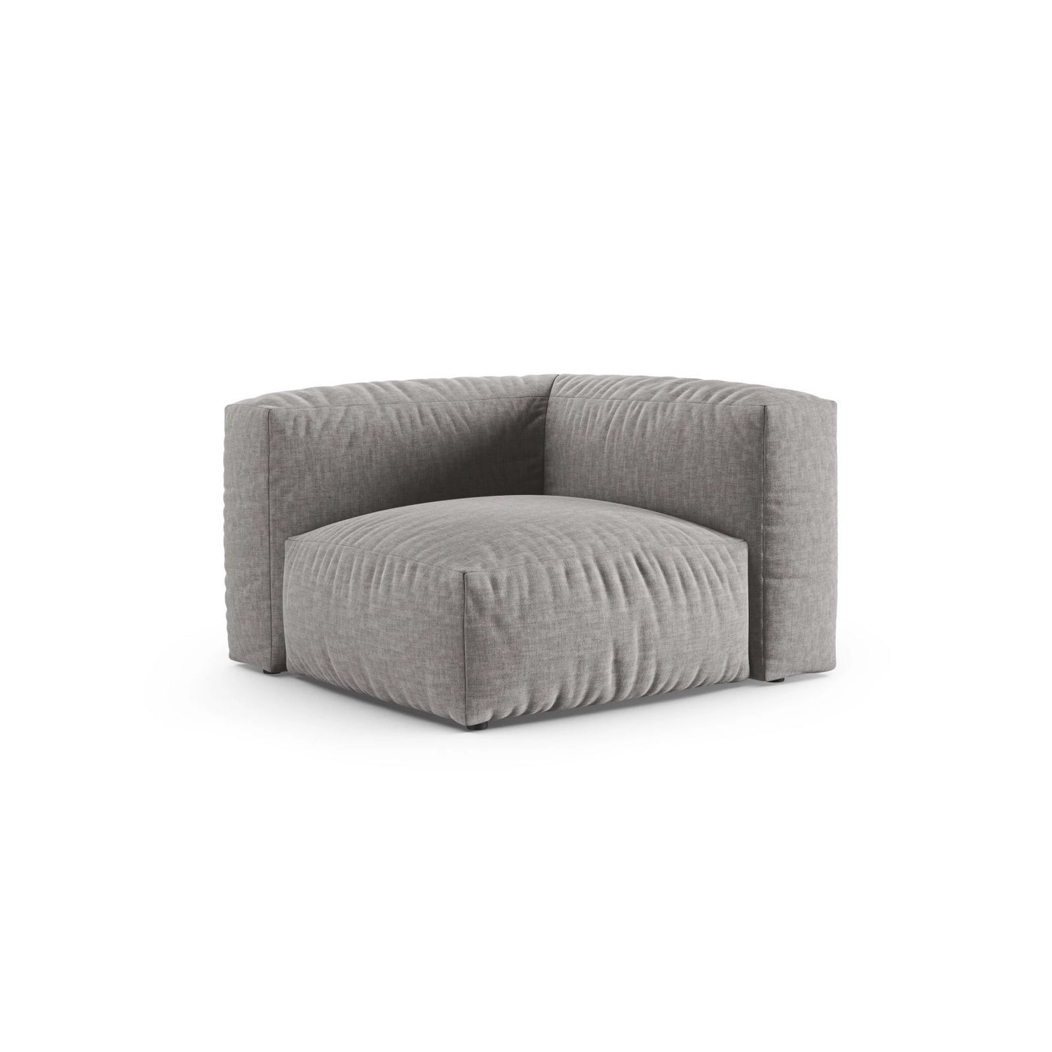 Martina Modulares Sofa Sitzelement, Symmetrisch, Sitztiefe 90 cm, aus Strukturierter Stoff in Hellgrau (Boston Light Grey), 120x120 cm von Micadoni – Bild 3