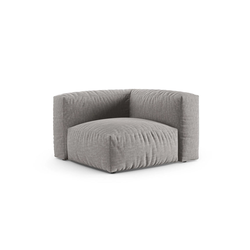 Martina Modulares Sofa Sitzelement, Symmetrisch, Sitztiefe 90 cm, aus Strukturierter Stoff in Hellgrau (Boston Light Grey), 120x120 cm von Micadoni – Bild 3
