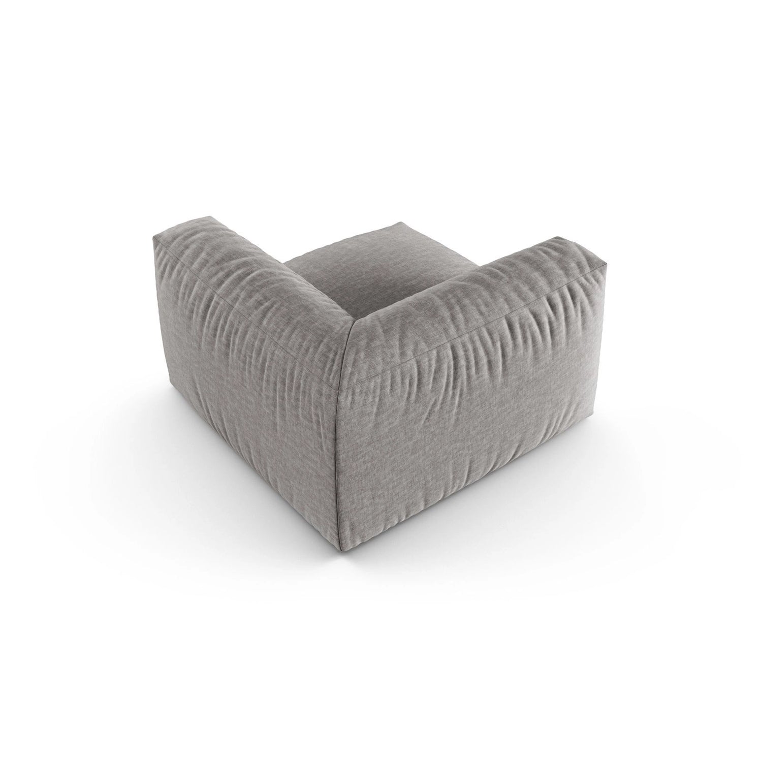 Martina Modulares Sofa Sitzelement, Symmetrisch, Sitztiefe 90 cm, aus Strukturierter Stoff in Hellgrau (Boston Light Grey), 120x120 cm von Micadoni – Bild 4