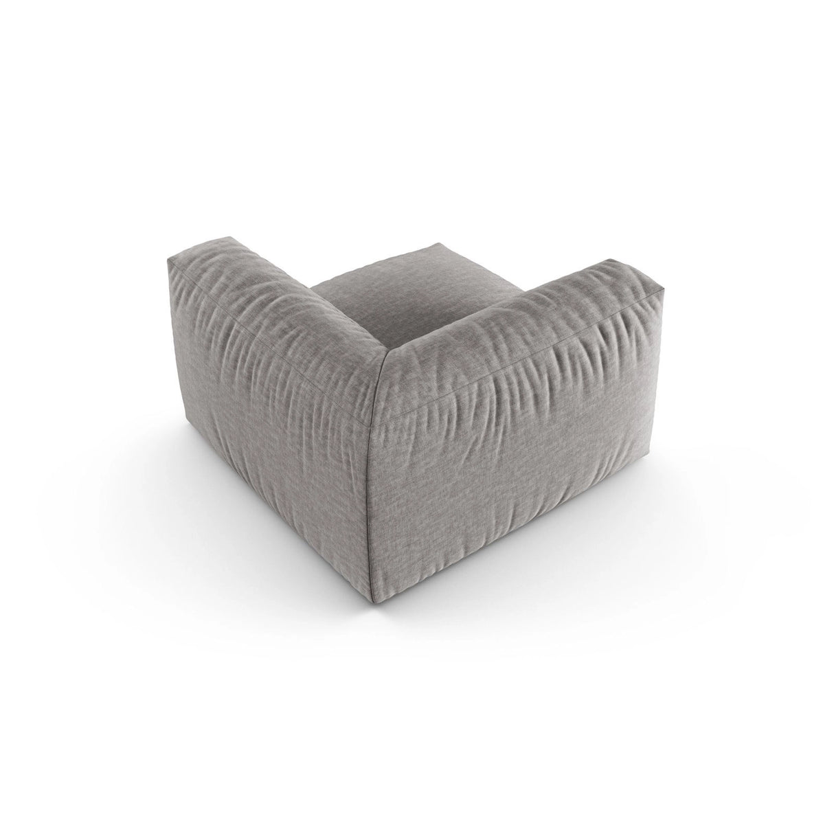 Martina Modulares Sofa Sitzelement, Symmetrisch, Sitztiefe 90 cm, aus Strukturierter Stoff in Hellgrau (Boston Light Grey), 120x120 cm von Micadoni – Bild 4