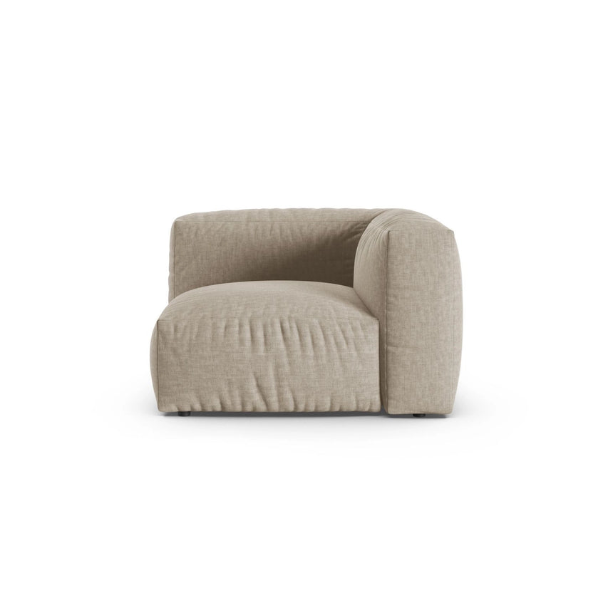 Martina Modulares Sofa Sitzelement, Symmetrisch, Sitztiefe 90 cm, aus Strukturierter Stoff in Leichtes Beige (Boston Toffee), 120x120 cm von Micadoni – Bild 1