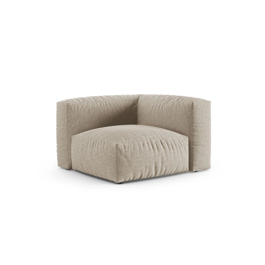 Martina Modulares Sofa Sitzelement, Symmetrisch, Sitztiefe 90 cm, aus Strukturierter Stoff in Leichtes Beige (Boston Toffee), 120x120 cm von Micadoni – Bild 3