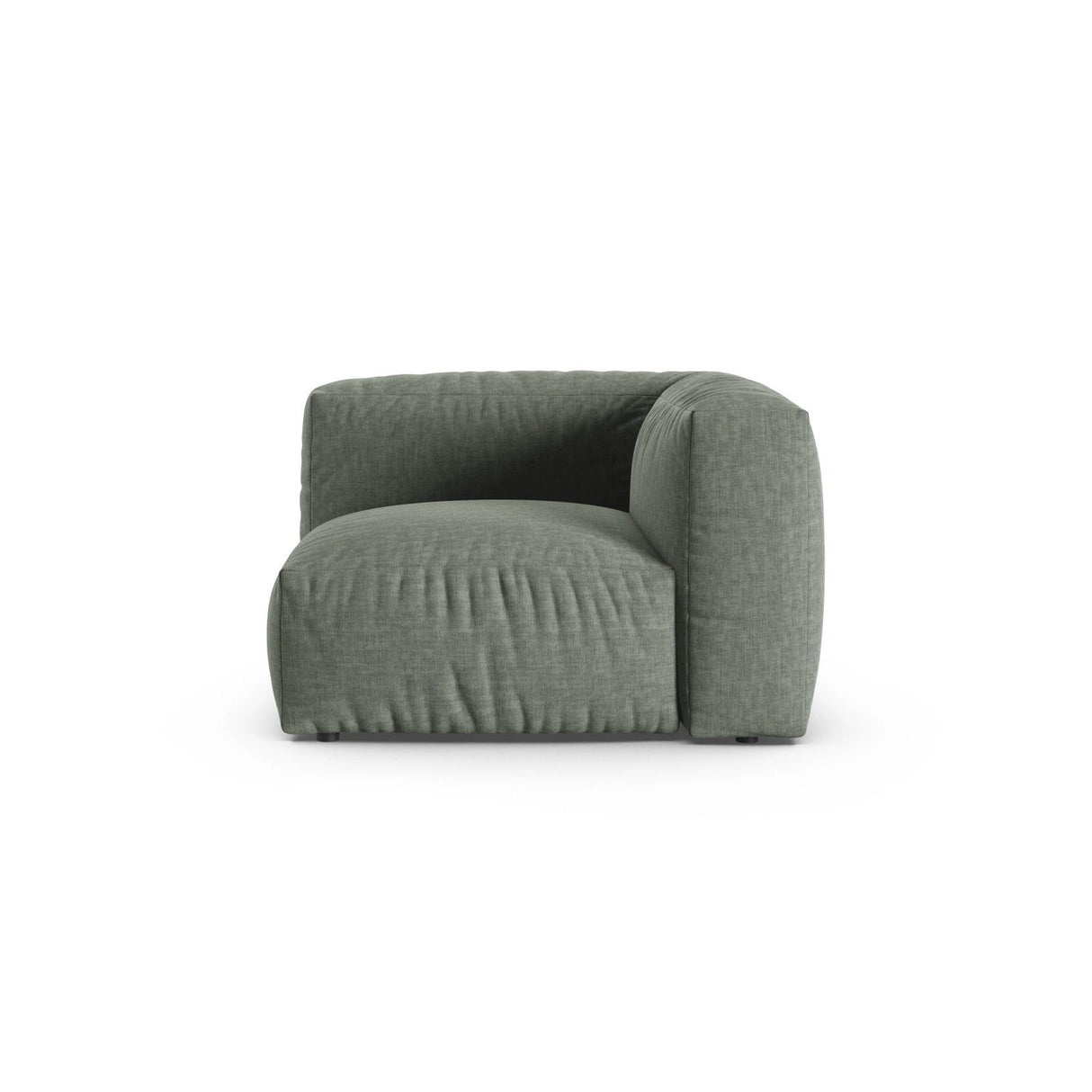 Martina Modulares Sofa Sitzelement, Symmetrisch, Sitztiefe 90 cm, aus Strukturierter Stoff in Moosgrün (Boston Water Green), 120x120 cm von Micadoni – Bild 1