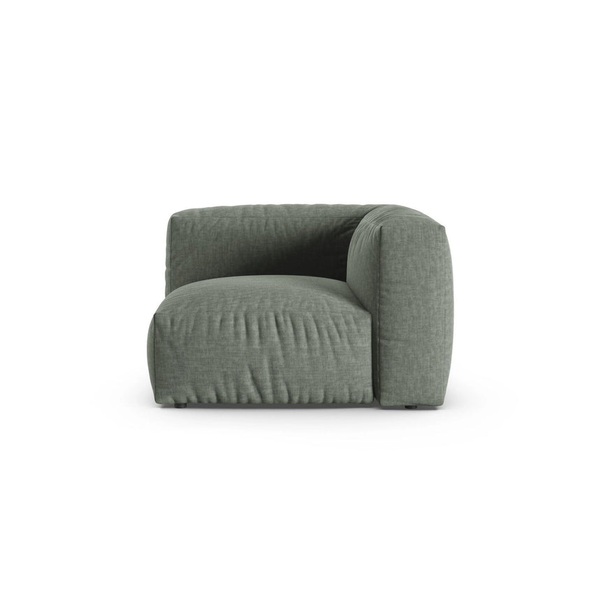 Martina Modulares Sofa Sitzelement, Symmetrisch, Sitztiefe 90 cm, aus Strukturierter Stoff in Moosgrün (Boston Water Green), 120x120 cm von Micadoni – Bild 1