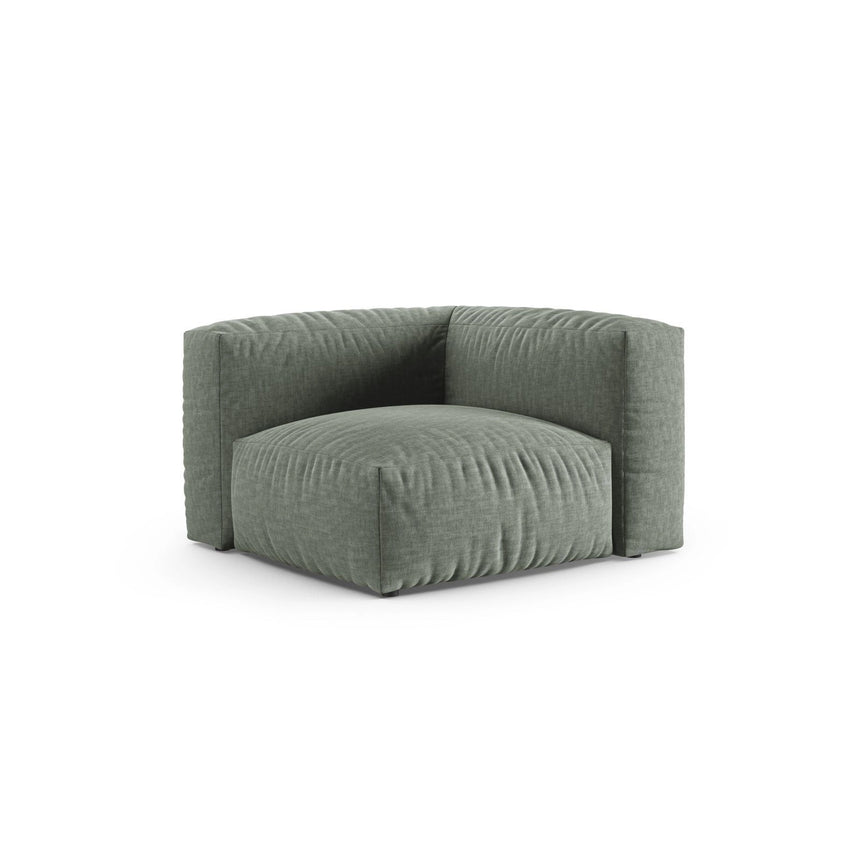 Martina Modulares Sofa Sitzelement, Symmetrisch, Sitztiefe 90 cm, aus Strukturierter Stoff in Moosgrün (Boston Water Green), 120x120 cm von Micadoni – Bild 3