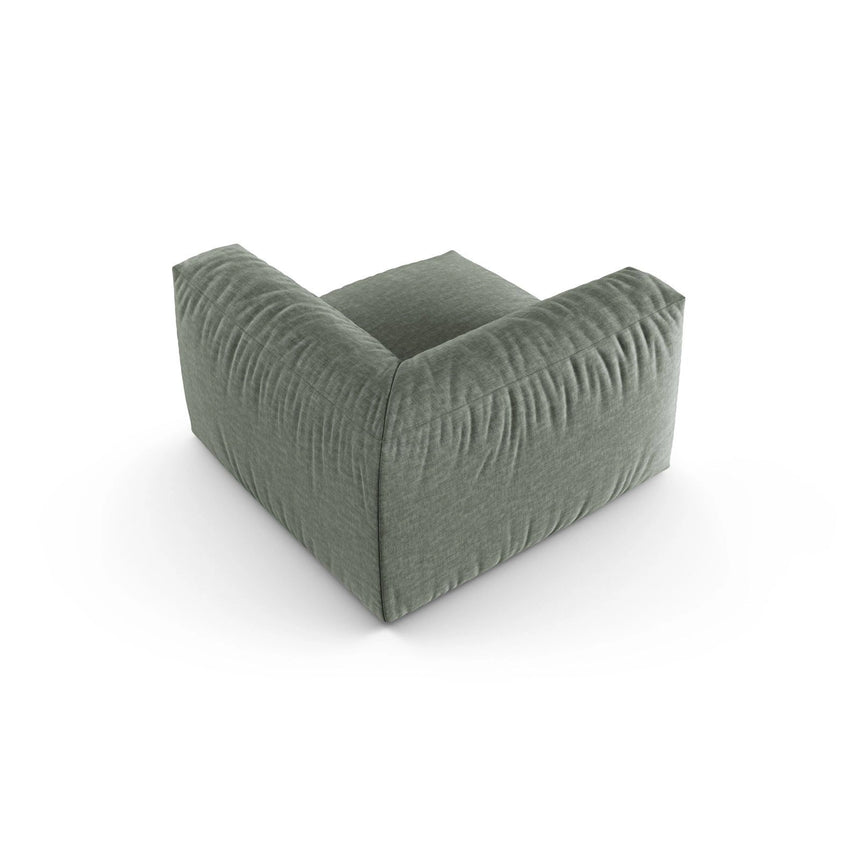 Martina Modulares Sofa Sitzelement, Symmetrisch, Sitztiefe 90 cm, aus Strukturierter Stoff in Moosgrün (Boston Water Green), 120x120 cm von Micadoni – Bild 4