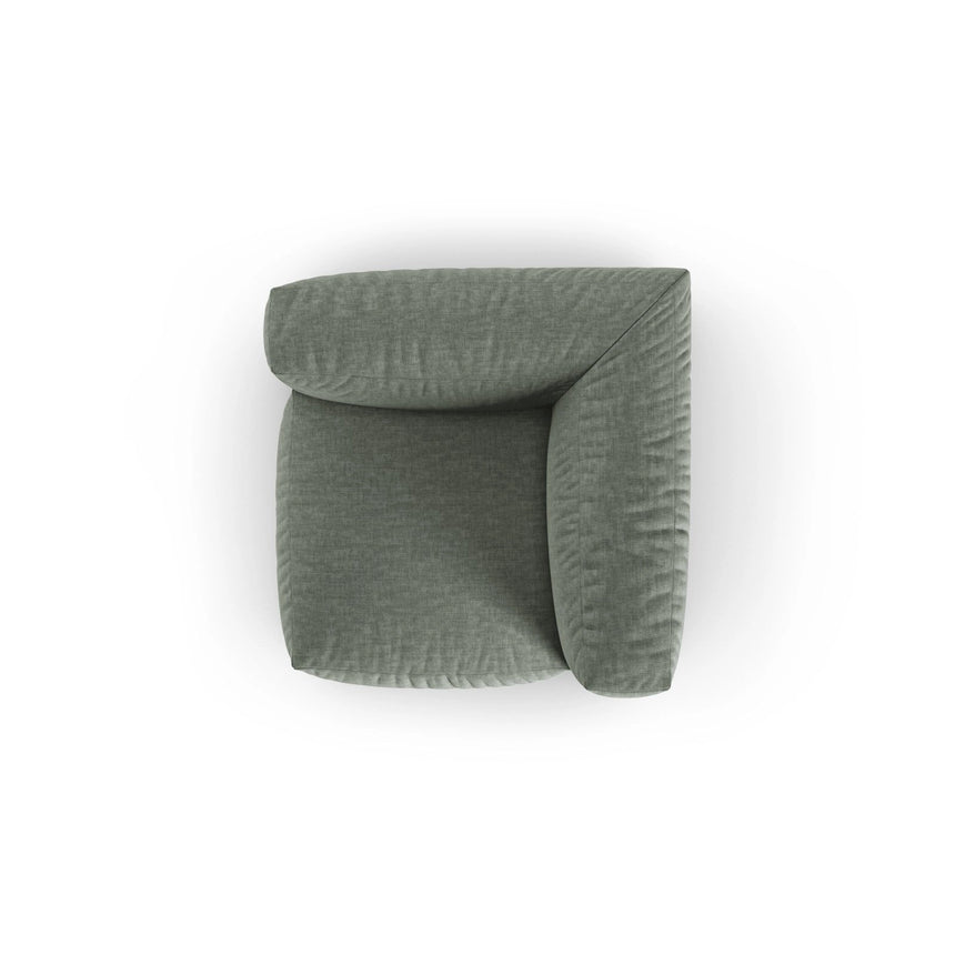 Martina Modulares Sofa Sitzelement, Symmetrisch, Sitztiefe 90 cm, aus Strukturierter Stoff in Moosgrün (Boston Water Green), 120x120 cm von Micadoni – Bild 5