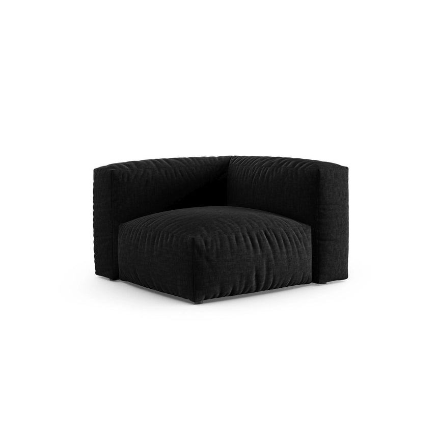 Martina Modulares Sofa Sitzelement, Symmetrisch, Sitztiefe 90 cm, aus Strukturierter Stoff in Schwarz (Boston Black), 120x120 cm von Micadoni – Bild 3