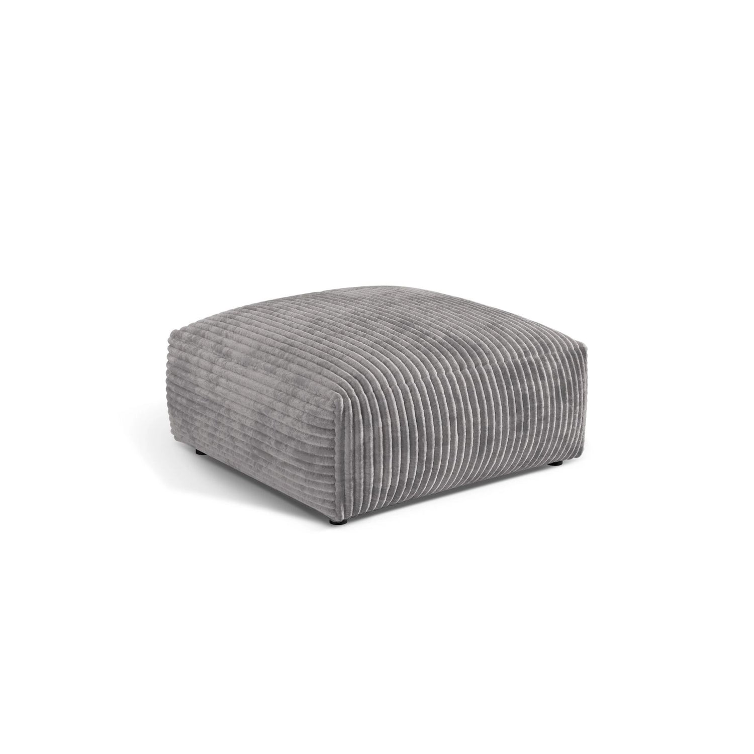 Martina Pouf aus Cord in Hellgrau (Tilia 86), 106x106 cm von Micadoni – Bild 3