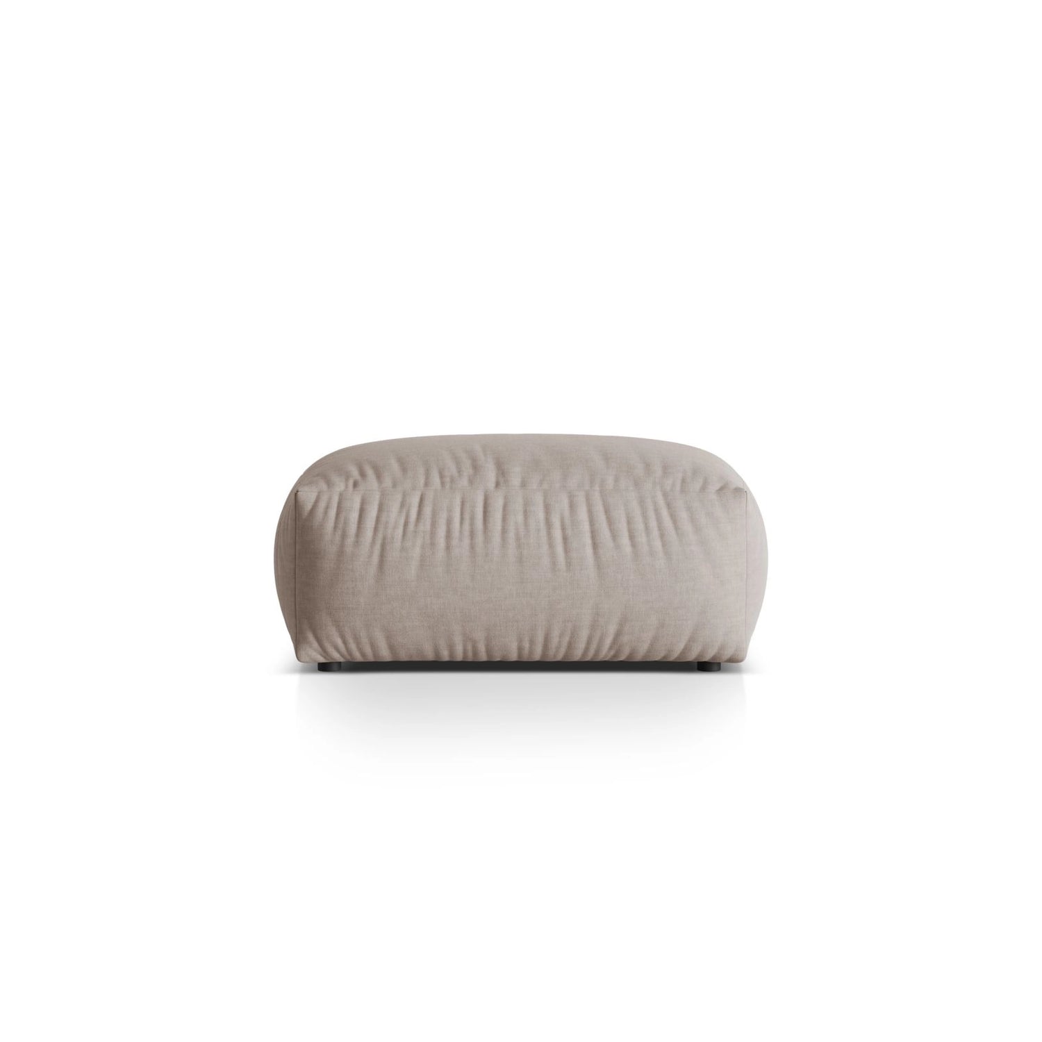 Martina Pouf aus Strukturierter Stoff in Dunkelbeige (Boston Trufa), 106x106 cm von Micadoni – Bild 1