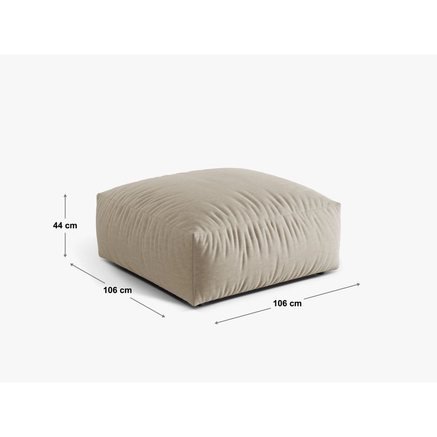 Martina Pouf aus Strukturierter Stoff in Hellgrau (Boston Light Grey), 106x106 cm von Micadoni – Bild 2