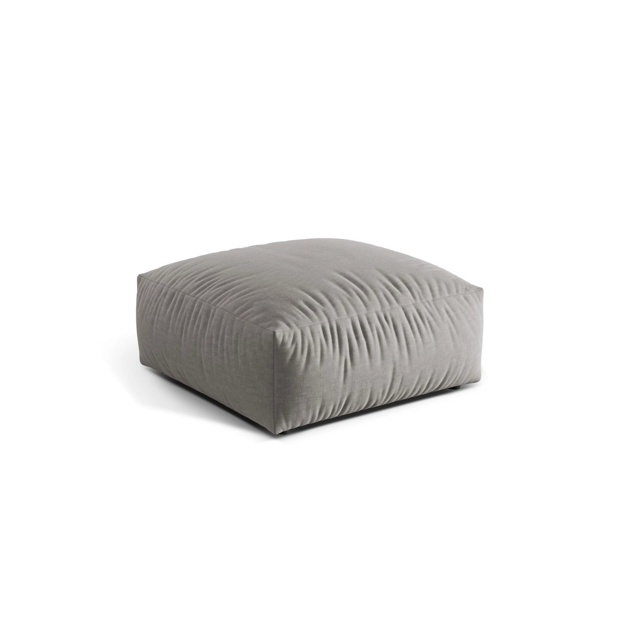 Martina Pouf aus Strukturierter Stoff in Hellgrau (Boston Light Grey), 106x106 cm von Micadoni – Bild 3