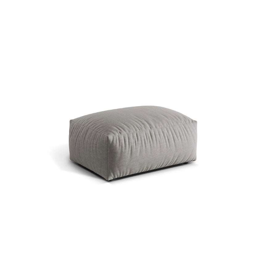 Martina Pouf aus Strukturierter Stoff in Hellgrau (Boston Light Grey), 95x65 cm von Micadoni – Bild 3